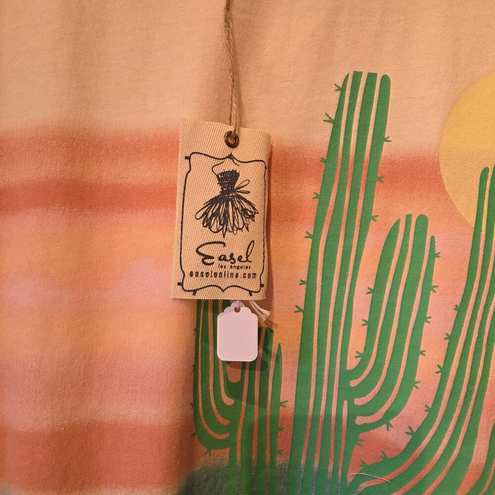 Easel Pastel Cactus Oversized Shirt.